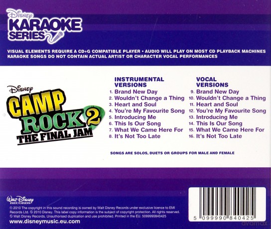 Camp Rock 2 soundtrack (Karaoke) [CD]