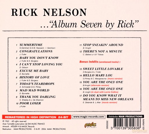 Ricky Nelson: Album Seven By Rick [CD]