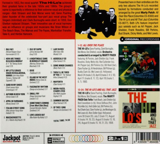 Hi-Lo's: All Over The Place - The Marty Paich Sessions [CD]