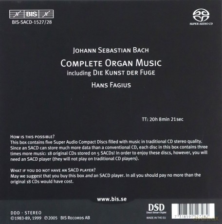 Hans Fagius: Bach Cpte Organ Works [SACD]