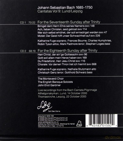 Monteverdi Choirgardiner: Bachcantatas vol. 9 [CD]