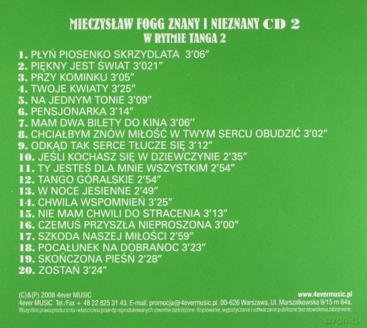 Mieczysław Fogg: Mieczysław Fogg Znany i Nieznany - W rytmie tanga 2 (digipack) [CD]