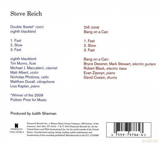 Steve Reich: Double Sextet/2x5 (ecopack) [CD]