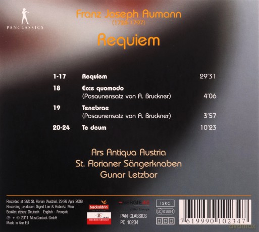 Ars Antiqua Austria - Gunar Letzbor: Franz Joseph Aumann - Requiem [CD]