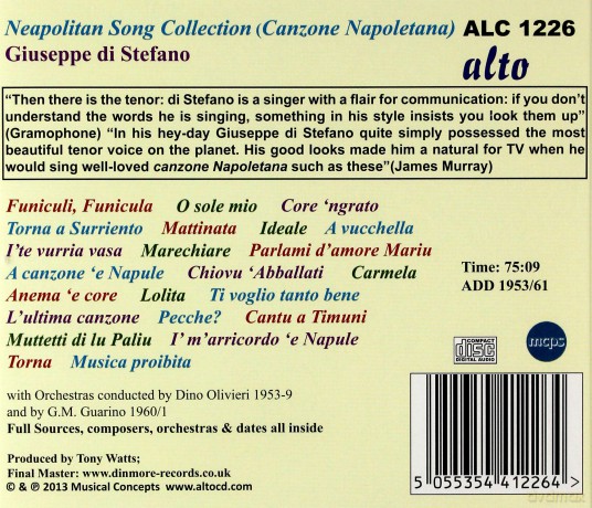 Giuseppe Di Stefano: Neapolitan Songs (23) O Sole Mio. Catari. Etc [CD]