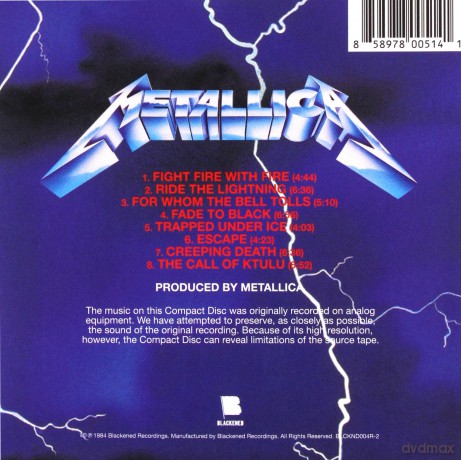 Metallica: Ride The Lightning [CD]