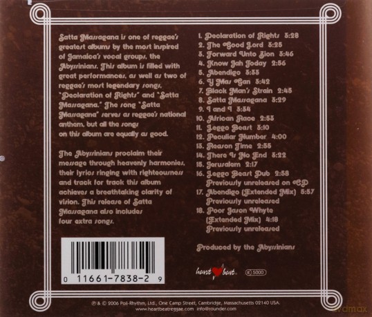 Abyssinians: Satta Massagana [CD]
