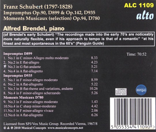 Alfred Brendel: Schubert Complete Impromptus [CD]