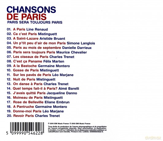 Chansons De Paris (Paris Sera Toujours Paris) [CD]