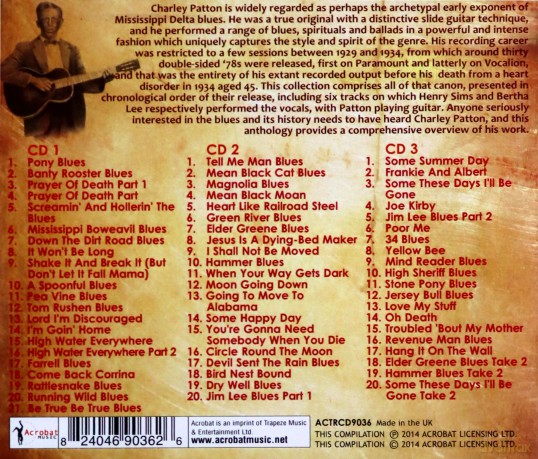 Charley Patton: The Complete Recordings 1929-1934 [3CD]