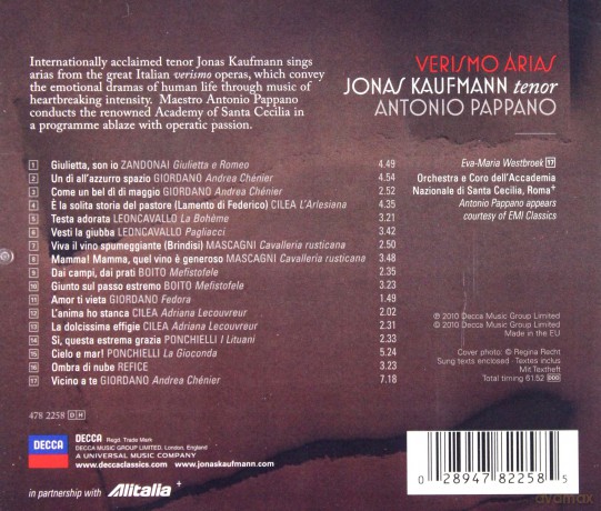 Jonas Kaufmann: Verismo Arias [CD]