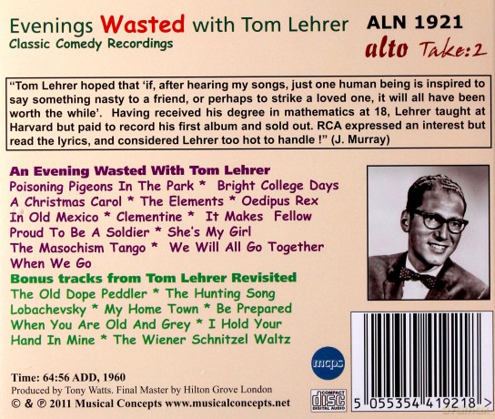 Tom Lehrer: Tom Lehrer Evenings Wasted With....(All The Hits) [CD]