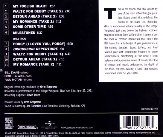 Bill Evans Trio: Waltz For Debby [CD]