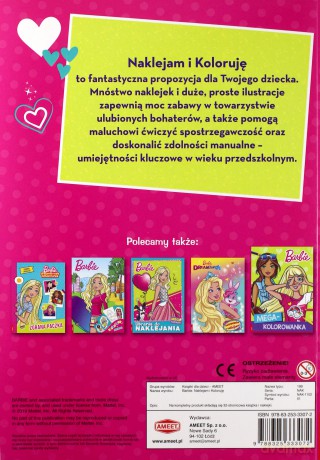 Barbie. Naklejam i Koloruję [KSIĄŻKA]