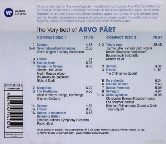 Arvo Part - The Very Best Of  [2CD]