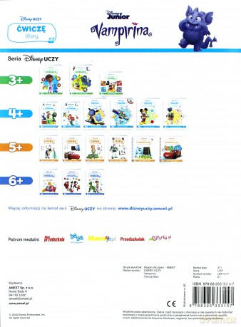 Disney uczy. Vampirina. Ćwiczę litery 4+ [KSIĄŻKA]