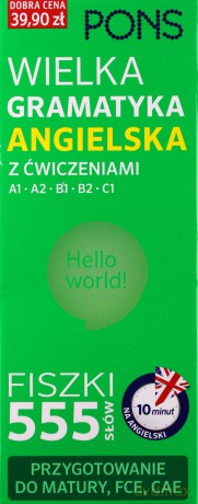Fiszki 555 Wielka gramatyk angielska z ćw. A1/C1 [KSIĄŻKA]