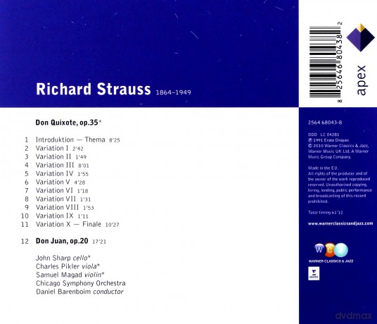 Daniel Barenboim / Cso /Sharp / Strauss : Richard Strauss: Don Quixote & Don Juan [CD]