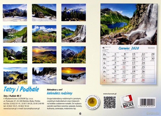 Kalendarz 2020 Rodzinny Tatry i Podhalle WL5 [KALENDARZ]