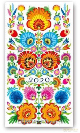Kalendarz 2020 Tygodniowy A6 Soft Folk Biały 11TS [KALENDARZ]
