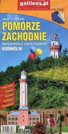 Mapa atrakcji turystycznych - Pomorze Zachodnie 1:160 000