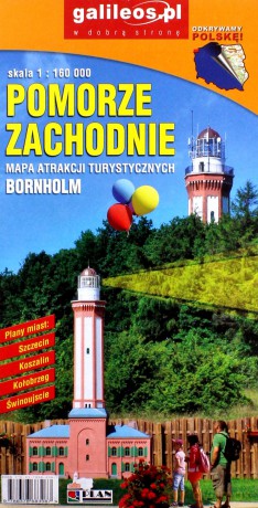 Mapa atrakcji turystycznych - Pomorze Zachodnie 1:160 000