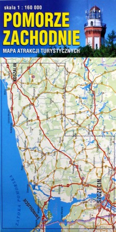 Mapa atrakcji turystycznych - Pomorze Zachodnie 1:160 000