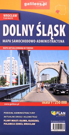Mapa samochodowo-administracyjna Dolny Śląsk 1:250 000