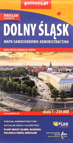 Mapa samochodowo-administracyjna Dolny Śląsk 1:250 000