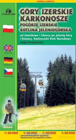 Mapa turystyczna - Góry Izerskie/Karkonoskie, Pogórze...