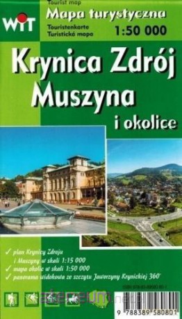 Mapa turystyczna - Krynica Zdrój, Muszyna i okolice