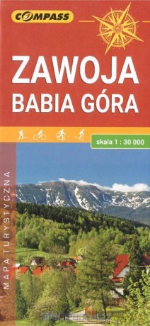 Mapa turystyczna - Zawoja, Babia Góra 1:30 000
