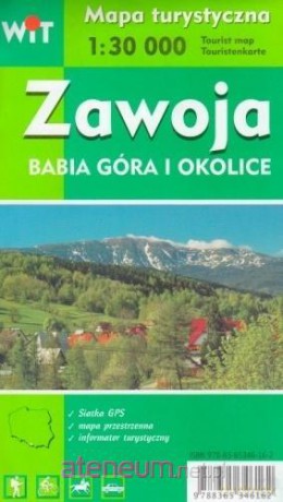 Mapa turystyczna -Zawoja, Babia Góra i okolice
