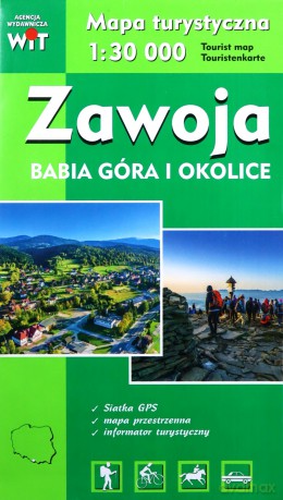 Mapa turystyczna -Zawoja, Babia Góra i okolice