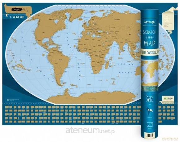 Mapa zdrapka - Świat/The Word 1:50 000 000 wersja angielska [KSIĄŻKA]