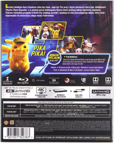 Pokémon Detektyw Pikachu [Blu-Ray 4K]+[Blu-Ray]