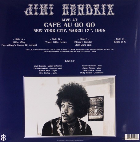 Jimi Hendrix: Live At Cafe Au Go Go. New York City - March 17th 1968 [2xWinyl]