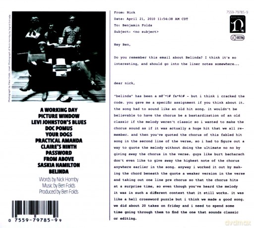Ben Folds & Nick Hornby: Lonely Avenue [CD]