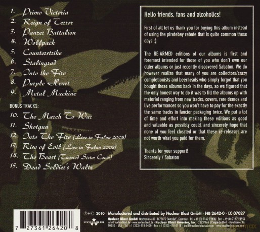 Sabaton: Primo Victoria (Re-Armed) [CD]