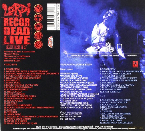 Lordi: Recordead Live - Sextourcism In Z7 [2CD]+[Blu-Ray]