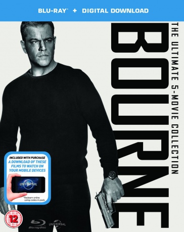 Bourne: The Ultimate 5-Movie Collection (Tożsamość Bourne'a / Krucjata Bourne'a / Ultimatum Bourne'a / Dziedzictwo Bourne'a / Jason Bourne) [5xBlu-Ray]