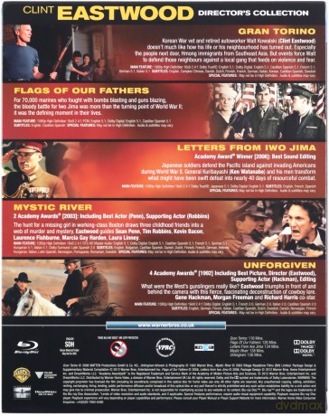 Clint Eastwood Directors Collection (Gran Torino / Sztandar chwały / Listy z Iwo Jimy / Rzeka tajemnic / Bez przebaczenia) [5xBlu-Ray]