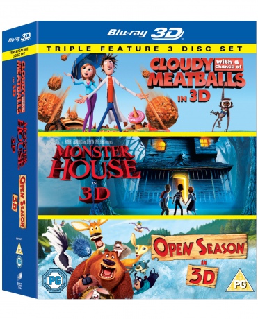 Cloudy With A Chance Of Meatballs Monster House Open Season 3D Box Set (Klopsiki i inne zjawiska pogodowe / Straszny dom / Sezon na misia) [Blu-Ray 3D]+[Blu-Ray]