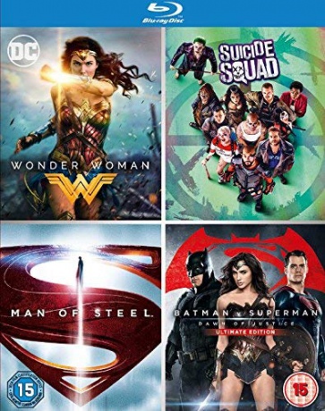 DC 4-Film Collection (Człowiek ze stali / Batman v Superman: Świt sprawiedliwości / Legion samobójców / Wonder Woman) [4xBlu-Ray]