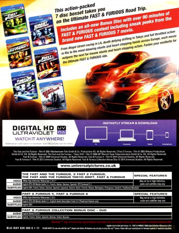 Fast & Furious 1-6 Franchise (Szybcy i wściekli 1-6) [7xBlu-Ray]