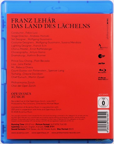 Beczala & Kleiter & Luisi: Franz Lehar: Das Land Des Lachelns (The Land Of Smiles) [Blu-Ray]