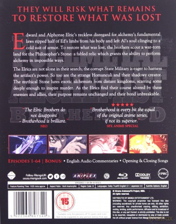 Fullmetal Alchemist Brotherhood - Complete Season Box Set (Episodes 1-64) [10xBlu-Ray]