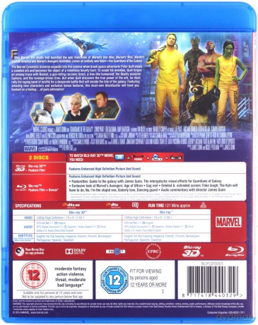 Guardians of the Galaxy 3D (Strażnicy Galaktyki) [Blu-Ray 3D]+[Blu-Ray]