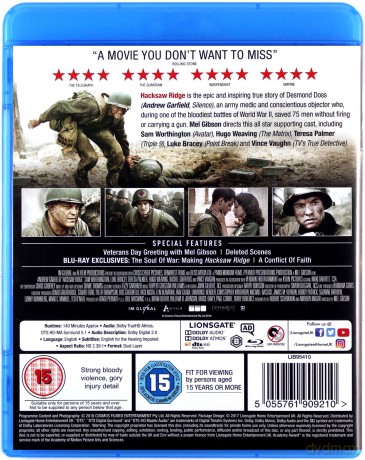 Hacksaw Ridge (Przełęcz ocalonych) [Blu-Ray]