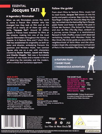 Jacques Tati Collection (Dzień świąteczny / Wakacje pana Hulot / Mój wujaszek / Playtime / Pan Hulot wsród samochodów / Parade) [7xBlu-Ray]